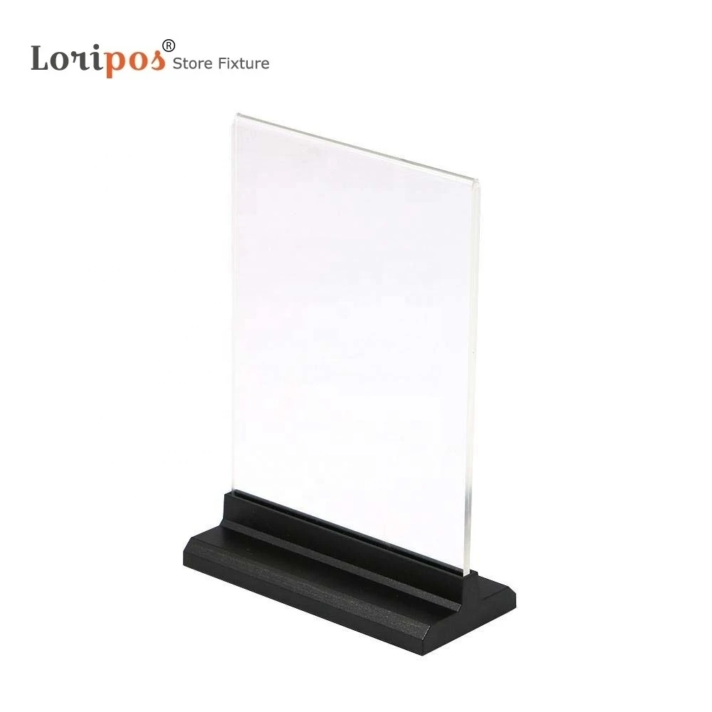 Acrylic T-shape Desk Sign Holder Card Display Stand Table Menu Service Label Office Club Business Restaurant