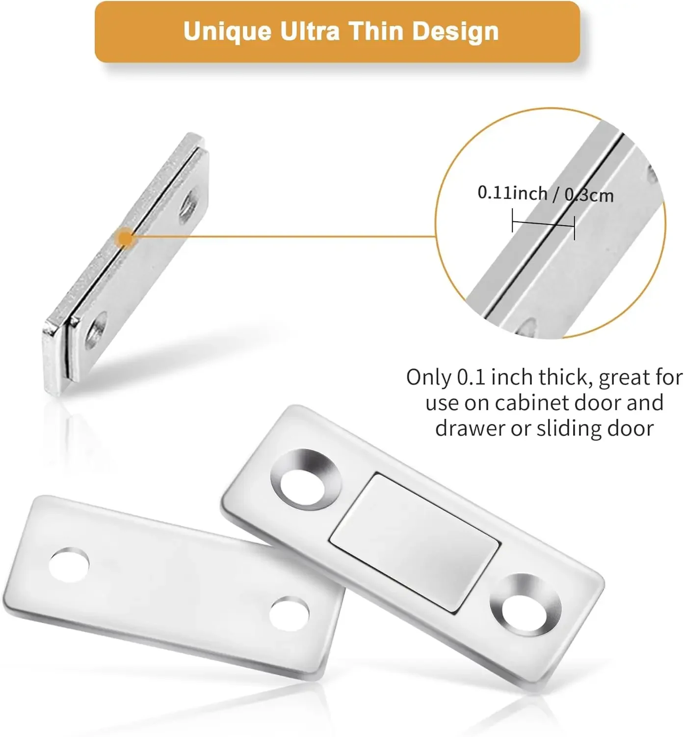 خزانة مغناطيسية قوية غير مرئية، مغناطيس باب رفيع للغاية يوقف درج لاصق مغناطيسي لخزانة المطبخ أقرب