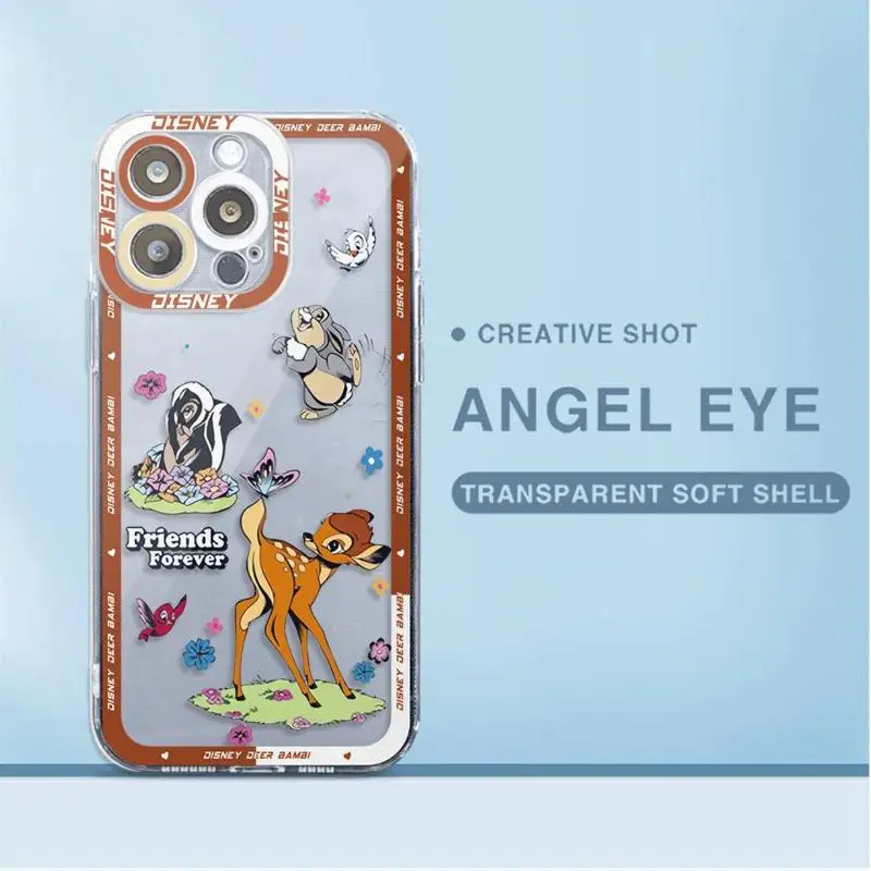 Disney Bambi Alice Cheshire Cat Cover Clear Silicone Case for Motolora Moto G32 G22 G73 Edge 40 5G G72 G52 G71 Back