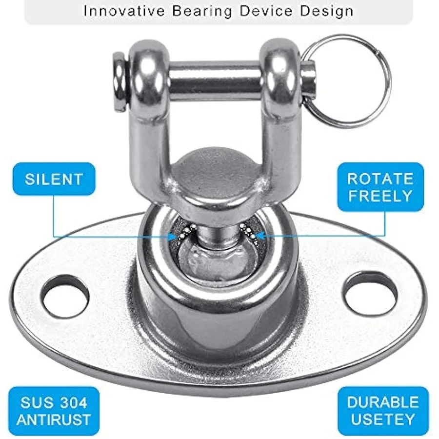 Kit de cabide de balanço resistente com correntes revestidas e ganchos - 360 °   Rotação - Capacidade de 700 lb