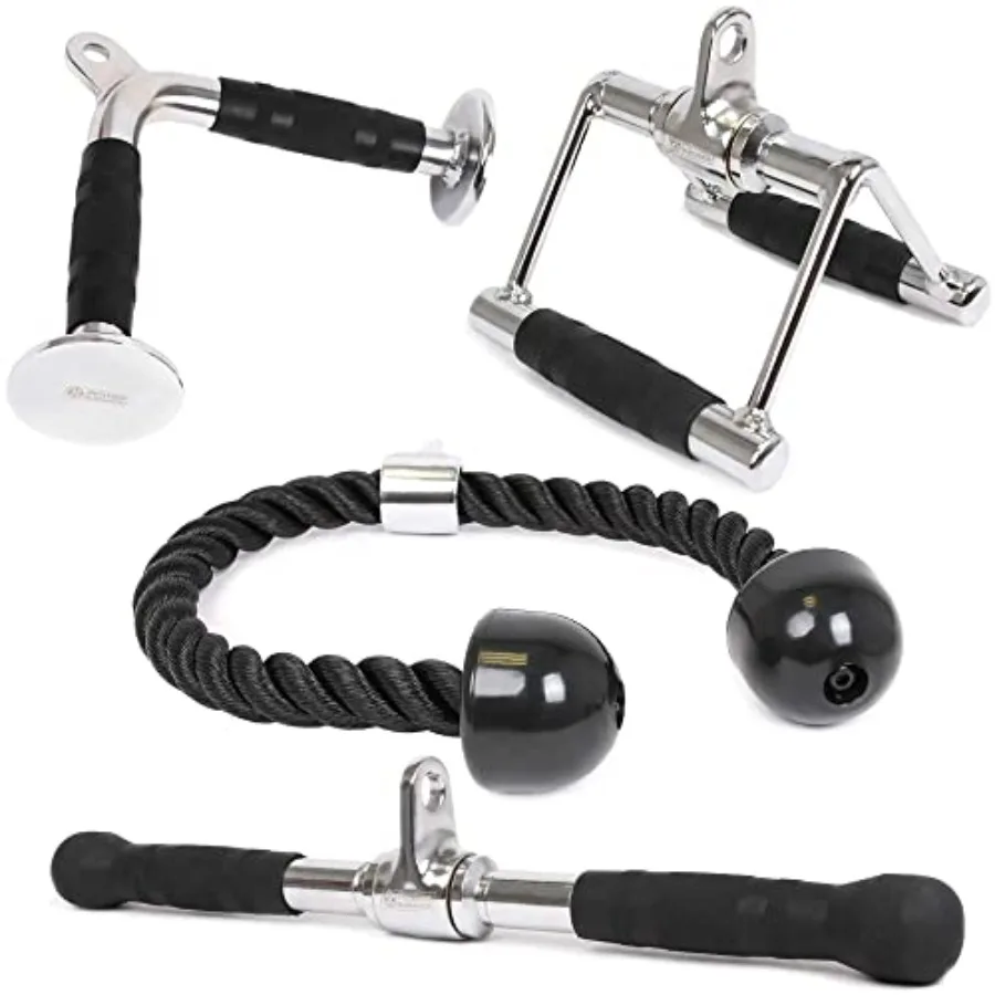 

Triceps Pull Down Attachment Cable Machine Accessories for Home Gym Lat Pull Down Attachment Weight Fitness Steel Silver Durabl