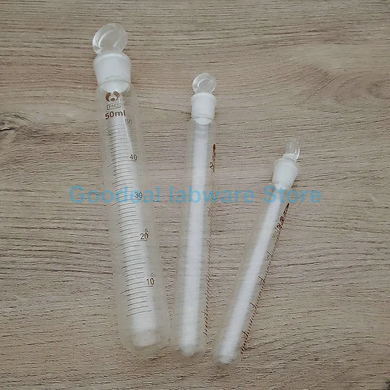 

5pcs 10pcs Laboratory 5/10/15/2025/50ml Glass round bottom test tube with graduated lines,test tubes with frosted plug