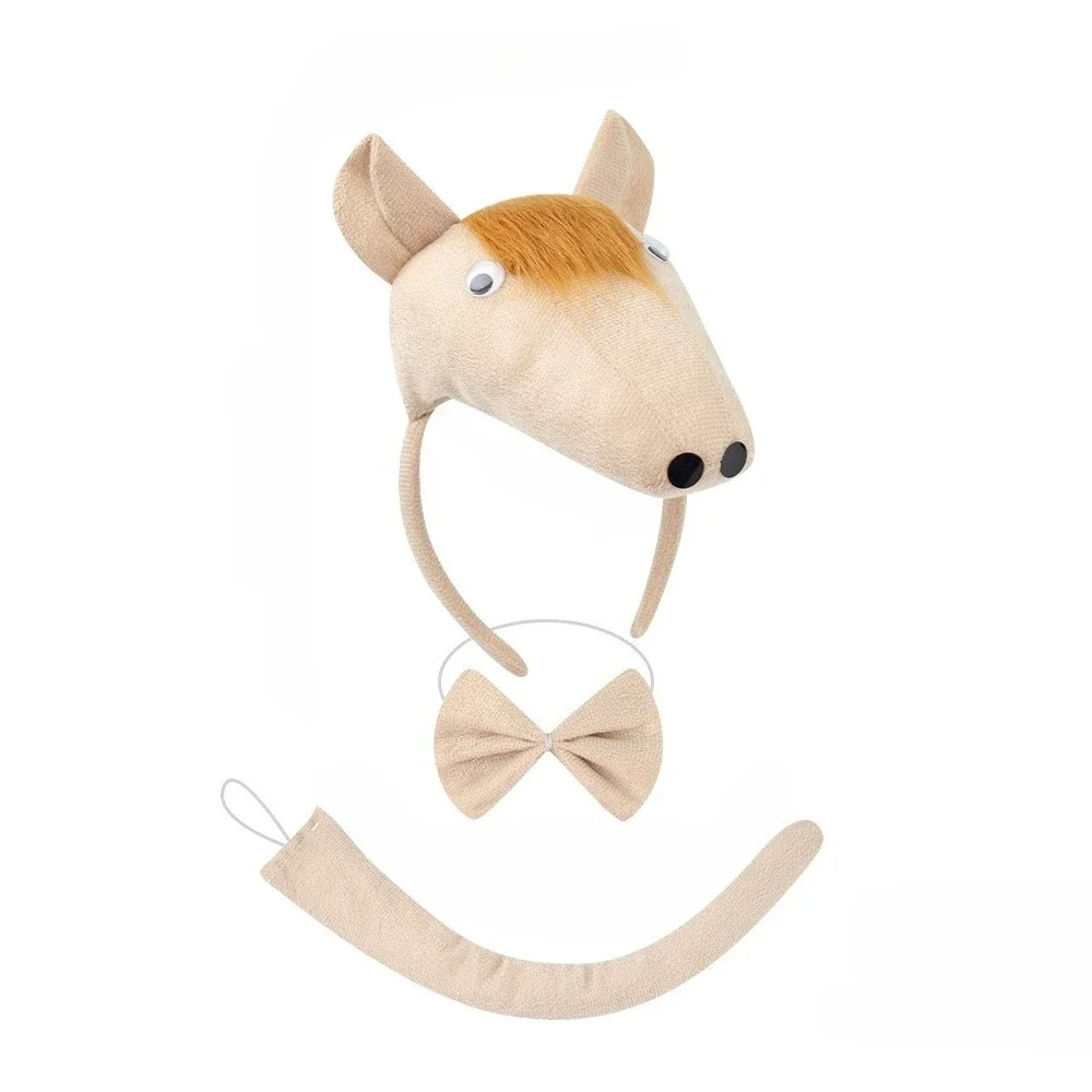 10pcs Adult Children Kids Horse Headband Bowtie Tail Costume for Birthday Party Halloween