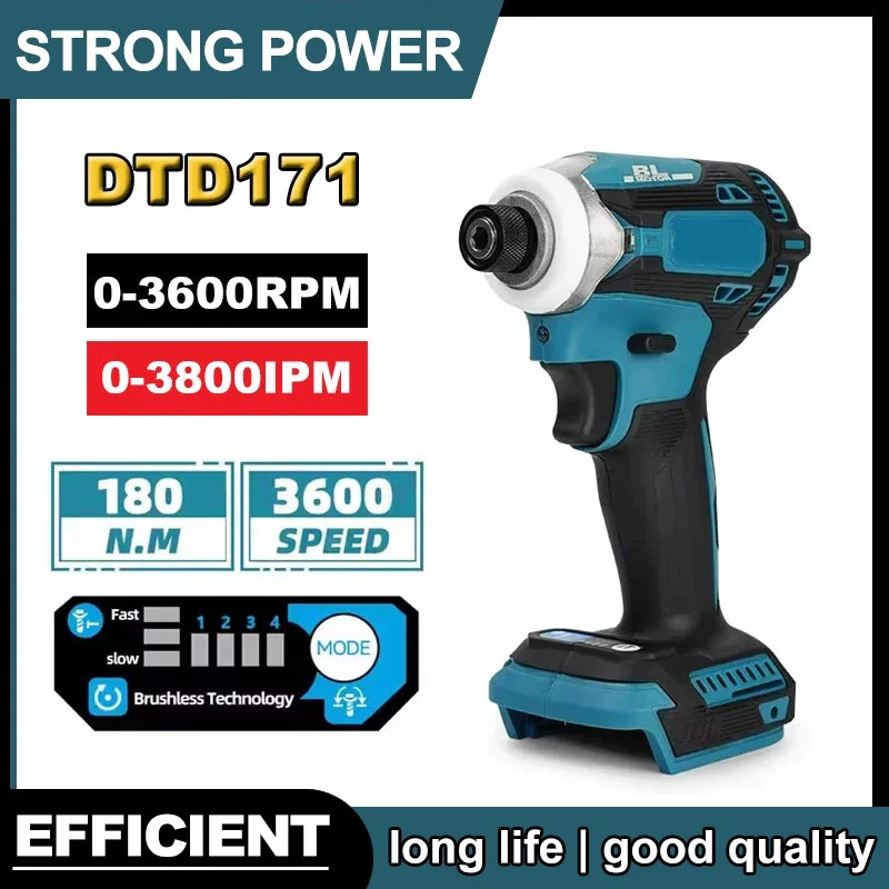 

Аккумуляторный ударный шуруповерт DTD171 с бесщеточным двигателем, беспроводной электроинструмент, блок инструментов с BL-мотором для аккумуляторов Makita 18V.