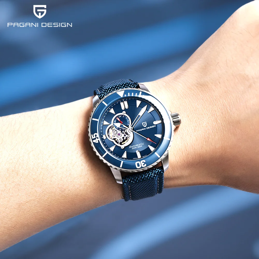 PAGANI DESIGN Men's Fully Automatic Mechanical Waterproof Hollow Stainless Steel Men's Watch