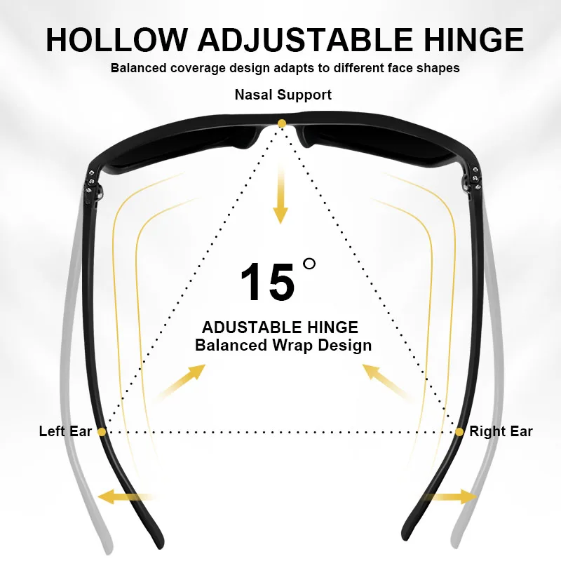 CRIXALIS 3 pezzi occhiali da sole quadrati polarizzati per uomini e donne arrampicata viaggi occhiali da sole alla moda e alla moda ombra UV400