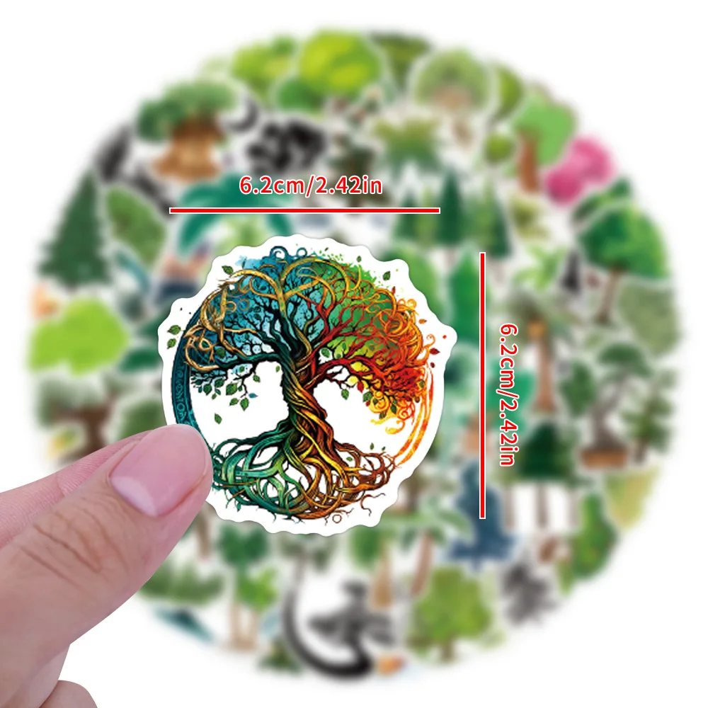 55/110PCS 만화 나무 식물 낙서 스티커 개인화 된 DIY 장식 스쿠터 노트북 방수 스티커 데칼 장난감 선물