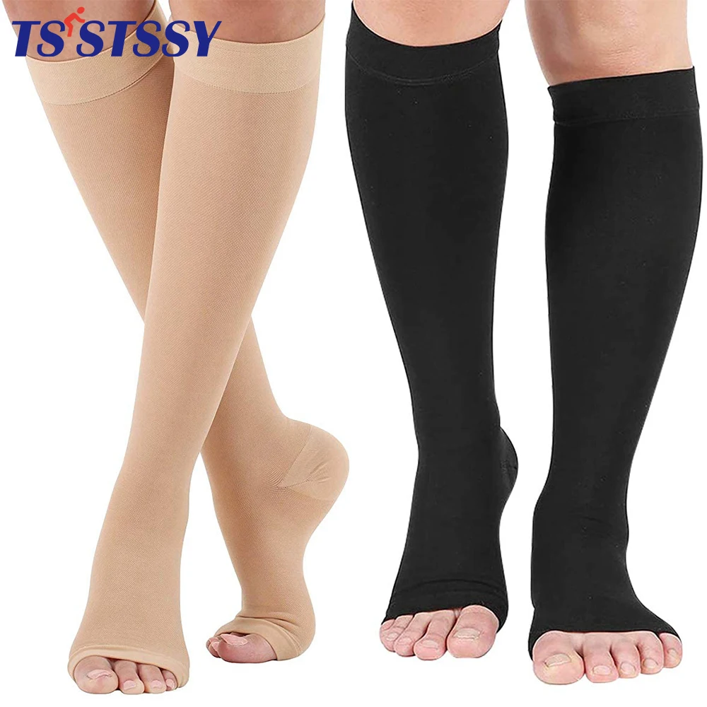 

1Pair Varicose Vein Stocking Elastic Socks Support Leg Shin Socks Fatigue Relief Leg Warmer Compression Calf Sleeve Sock Women