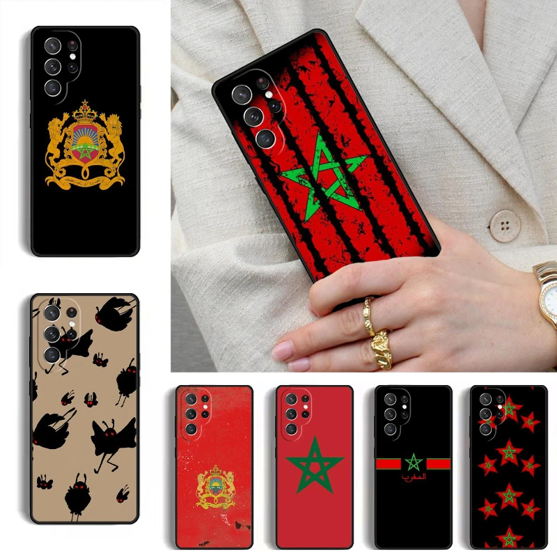 Morocco Flag Coat Of Arms Symbol Phone Case for Samsung Galaxy S26 S25 Ultra S24 S23 S22 S21 Plus Note 10 Bumper Cover