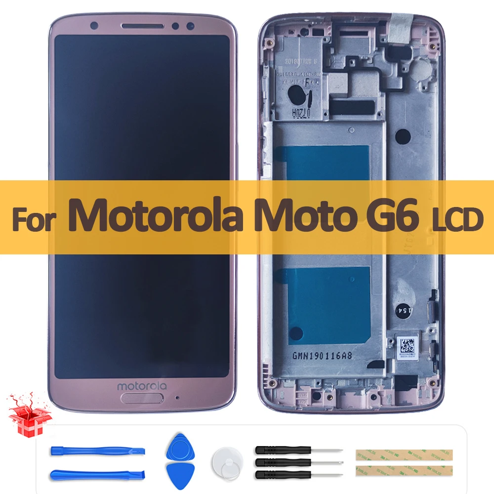 

5.7" Original LCD For Moto G6 XT1925 LCD Display Touch Screen Digitizer Assembly Replacement For Motorola Moto G6 Screen + Frame