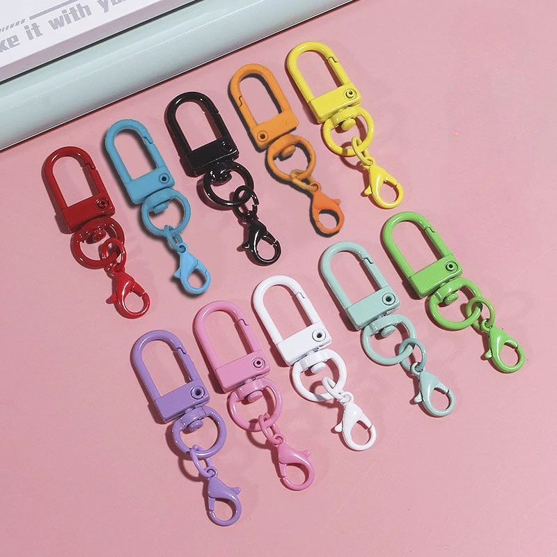 

5pcs Lacquer Colored Rotary Hanging Buckle for DIY Keychains with NFC Smart Backpack Hanging Decor Chain/Clip