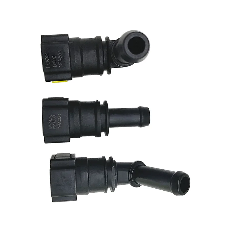 10mm D10 Fuel line quick connector fuel quick fittings female connector of 180 90 degree with double button 2 pcs a lot