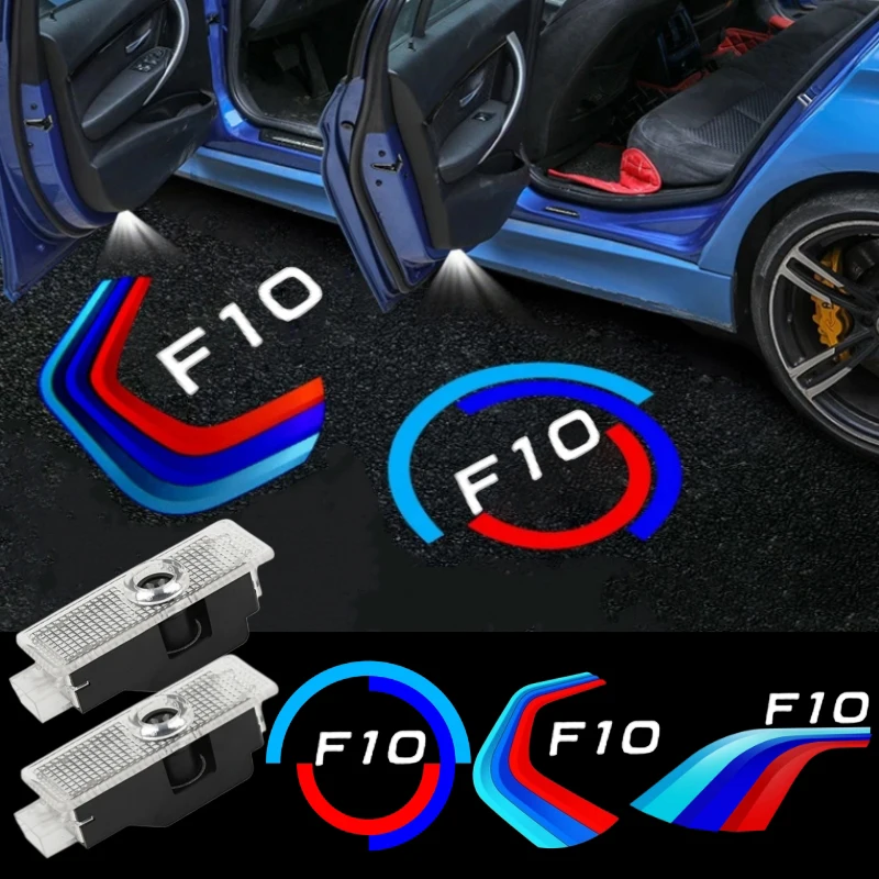 2PCS Ghost Shadow Courtesy LED Welcome Lights Car Door Projector Lamp for BMW 5 Series F10 Logo 2004‑2017 Decor Accessories