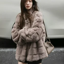 Snowy Rabbit Imitation Rabbit Fur Lantern Sleeves Environmentally Friendly Furry Fur Women's Winter Furry Jacket Winter Young