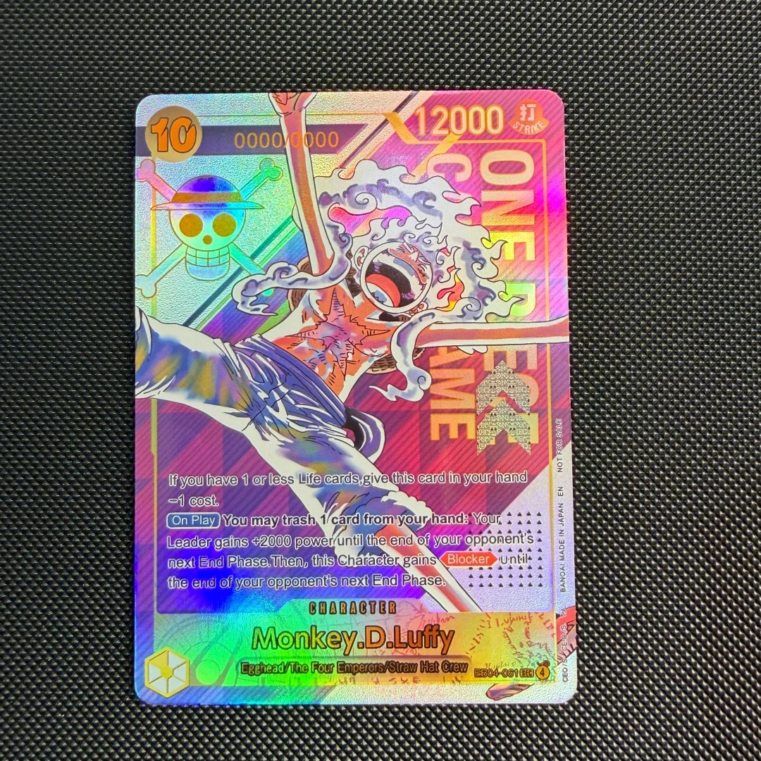 One Piece Opcg Flagship Game Nika Number Monkey D. Luffy Single Diy Folding Flash Card Anime E804-061 Game Collection Card Toys