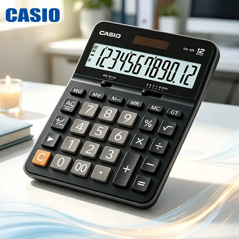 Casio DX-12B/MX-120B/MX-12B/AX-12B/AX-120B Field business personnel carry portable calculators. Durable business equipment.