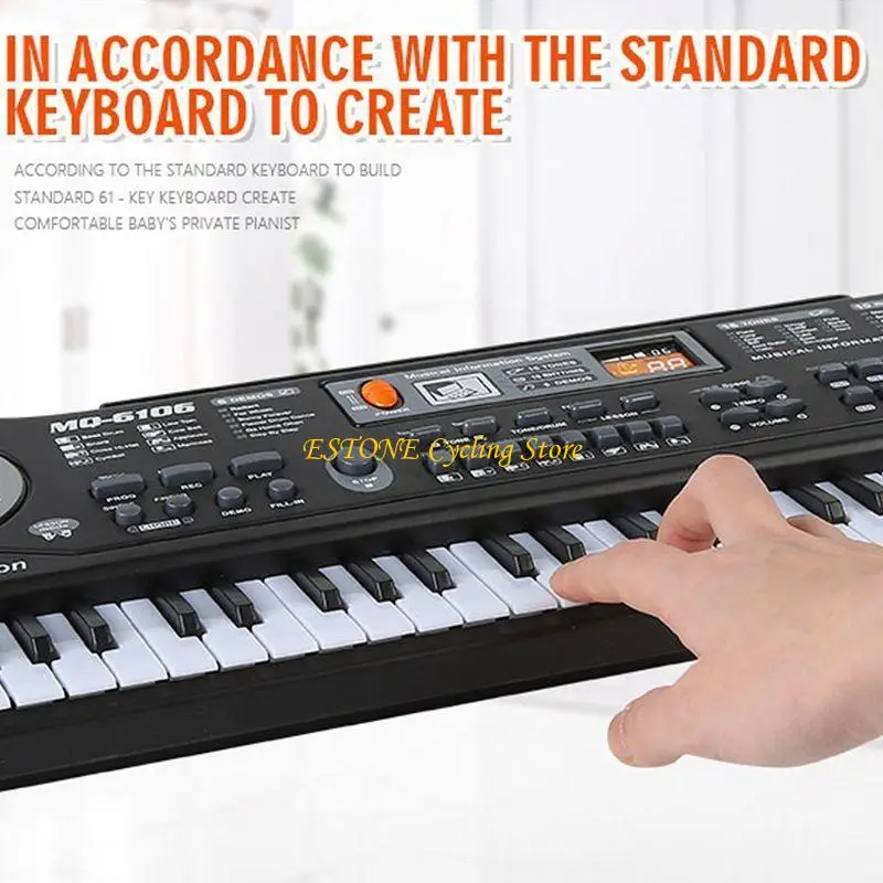 83CB 61 KEYS Electronic Organ Digital Piano Keyboard with Microphone Kids Kids Music Toy #1