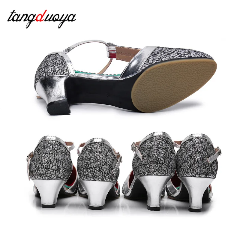 Zapatos de baile latino con punta cerrada para mujer, zapatos de baile de salón, Tango, Salsa, fiesta, tacones altos, 3/5CM, venta al por mayor