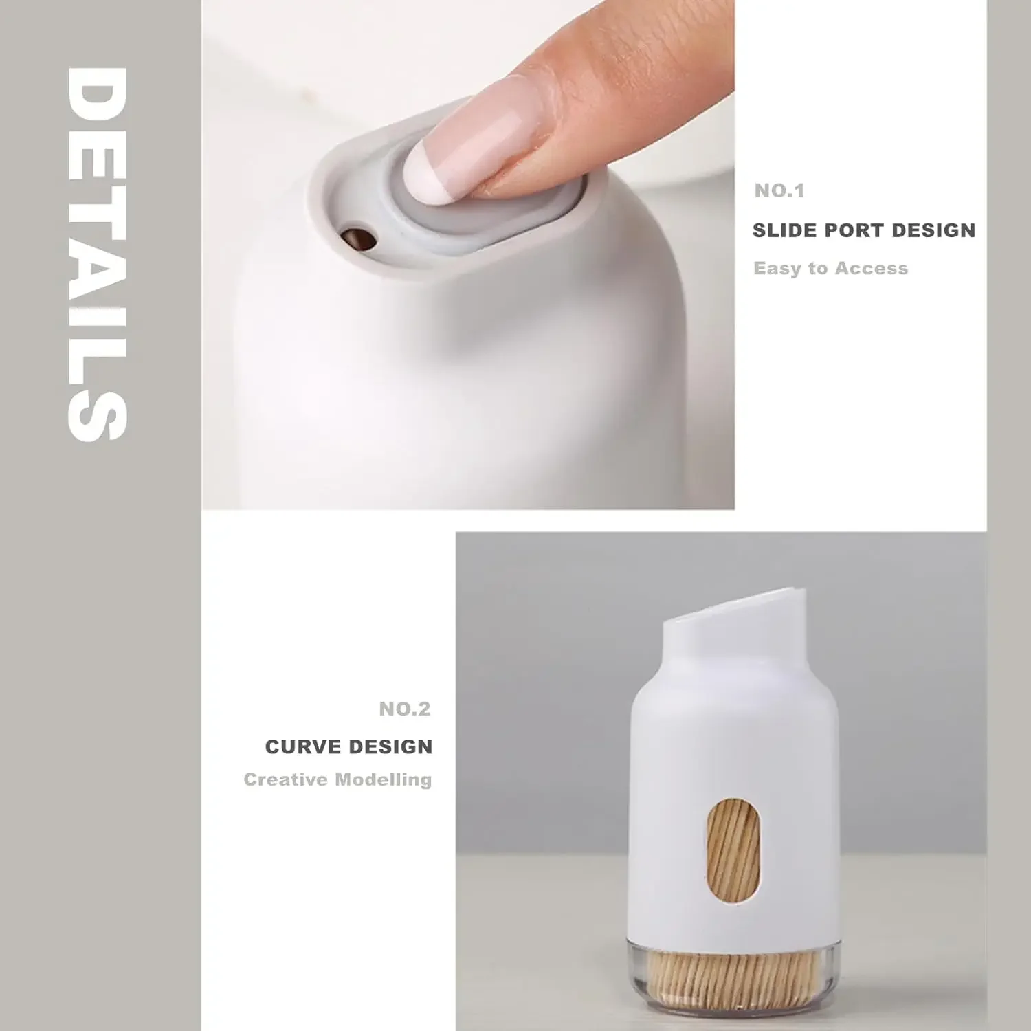 Elegant Toothpick Dispenser, Portable and Reusable Toothpick Storage Box, Can Hold about 600 Toothpicks for Christmas Gifts