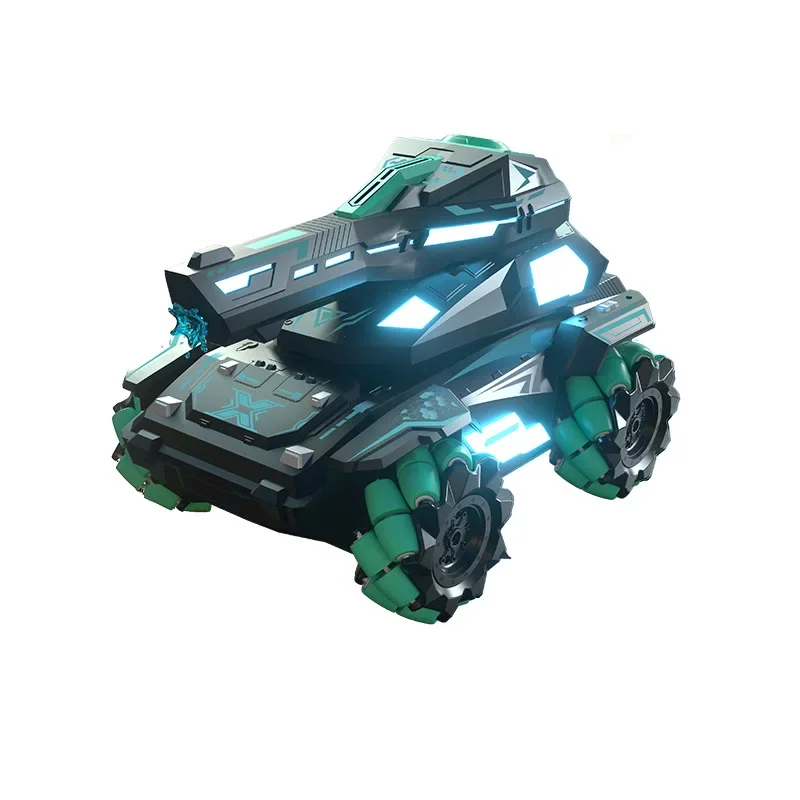 2.4G 원격 제어 스턴트 탱크 원 클릭 데모 전기 자동차 모델 소년 소녀 생일 선물을위한 다채로운 빛