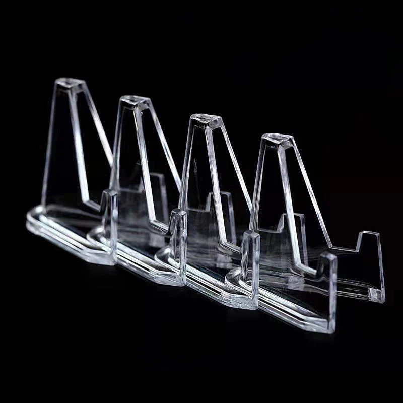 10PCS Transparent Acrylic Coin Display Stand Commemorative Coin Mini Stand Badge Display Stand Arranged