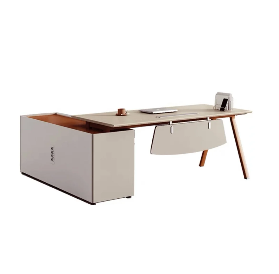 

❀zLuxury Modern Executive MDF Office Desk Set Aluminium Edge Customizable Size Elegant Office Furniture for Commercial%
