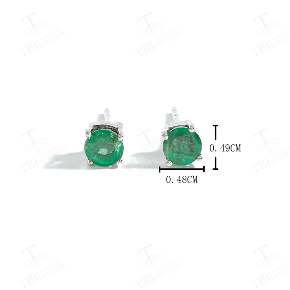 Classic design Handmade Gemstone Earring natural Emerald 925 sterling silver for girls nice gift