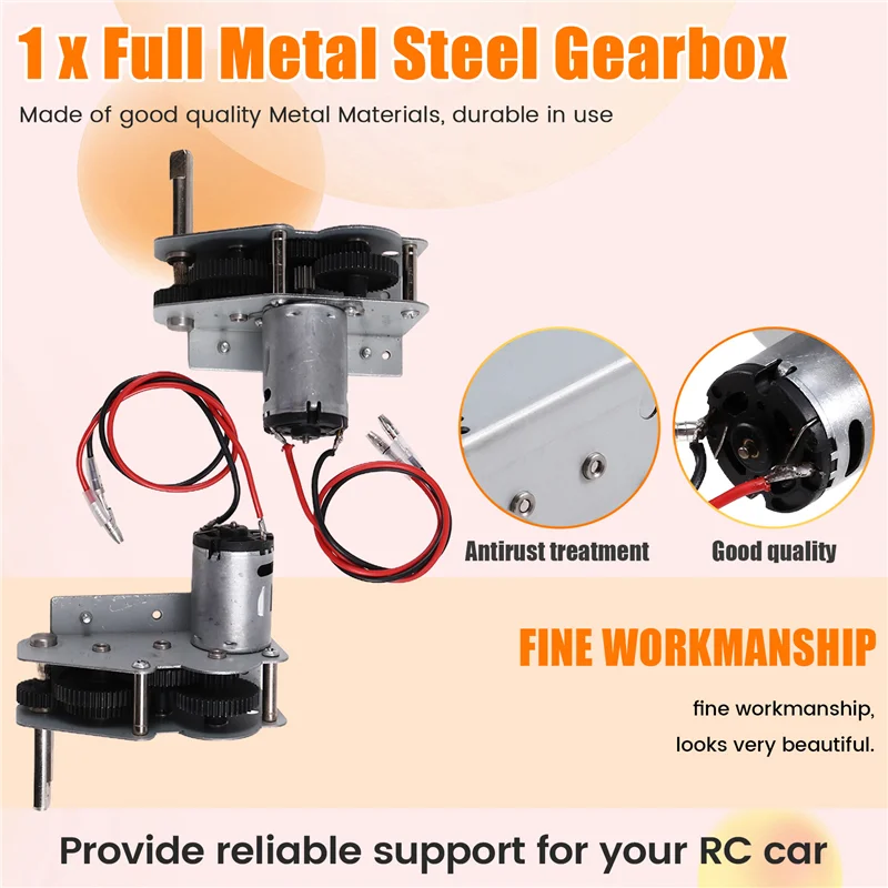 

FBIL-RC Car Full Metal Steel Gearbox For1/16 RC Tank 3818 Tiger I 3819 German Panther 3848 Panzer III L 3849 3858 3859