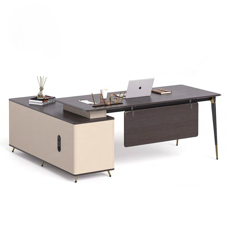 

Blister craft boss desk office combination modern supervisor manage light luxury