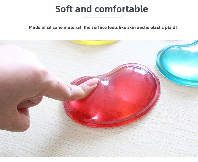 Dünnes Kristallklares Silikon-Handgelenkauflage-Mauspad Sommerliche Kühle Ergonomische Schreibtischunterlage 7 Farben 4 Musteroptionen – Detail 6