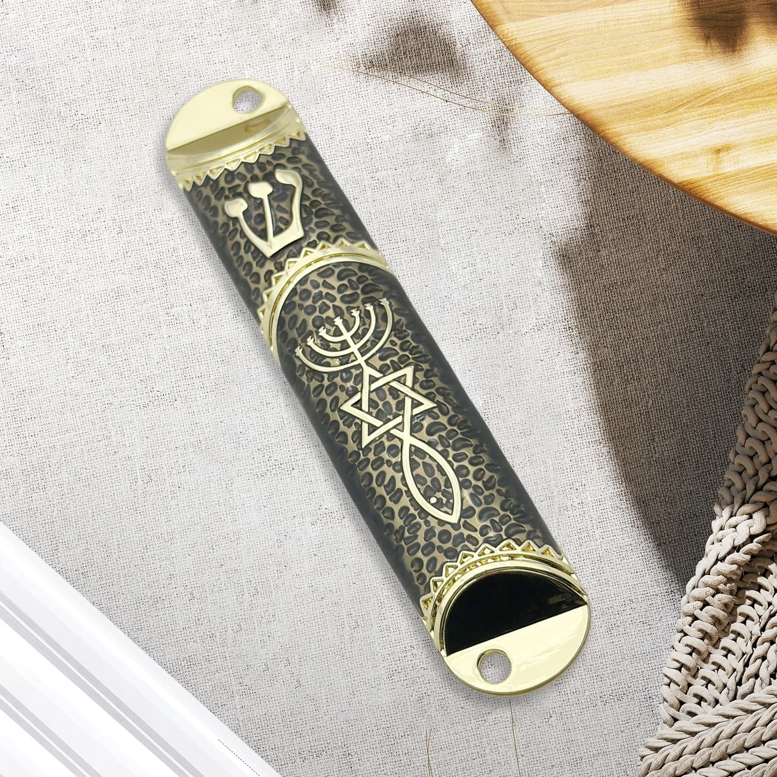 4.1inch Jewish Mezuzah Case Cover Symbol of Prosperity Handmade Door Ornament Judaica Gift for Jewish Holidays Multifunctional