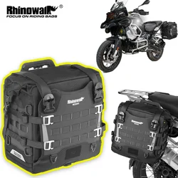 Rhinowalk Motorcycle Side Bag Waterproof 35L Quick Release Saddlebag With Support Plate Molle System Anti-Theft For Long Trip