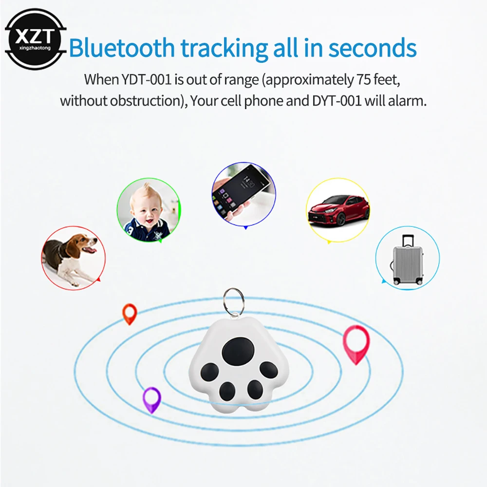 1 Máy Tính Thông Minh Chất Lượng Cao Theo Dõi GPS Bluetooth Mini Chống Mất Thiết Bị Định Vị Vết Cho Thú Cưng Chó Chó Mèo đồng Hồ Định Vị GPS Phụ Kiện