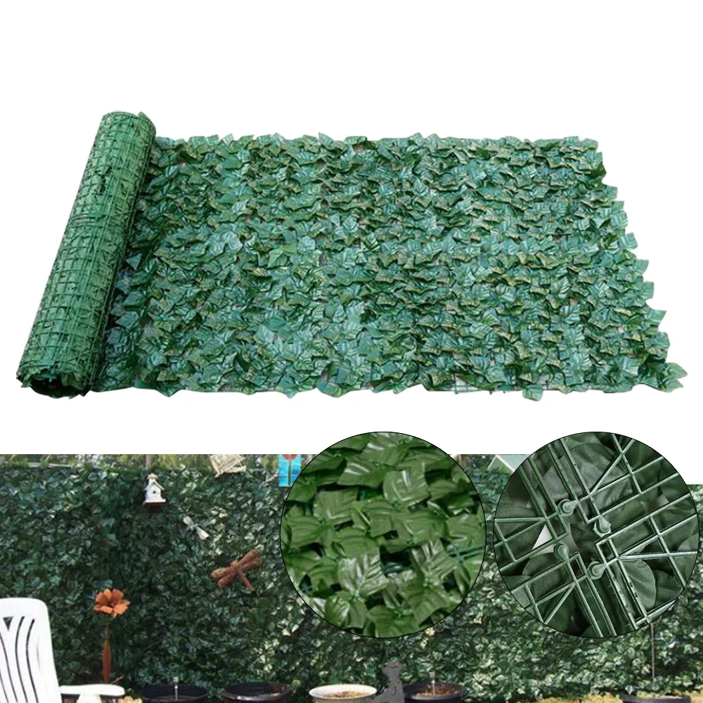 Courtyard Artificial Palm Leaf Privacy Fence Garden Faux Grass Wall Hedge Mat Ivy Leaf Plants Long Screen Expandable Panel