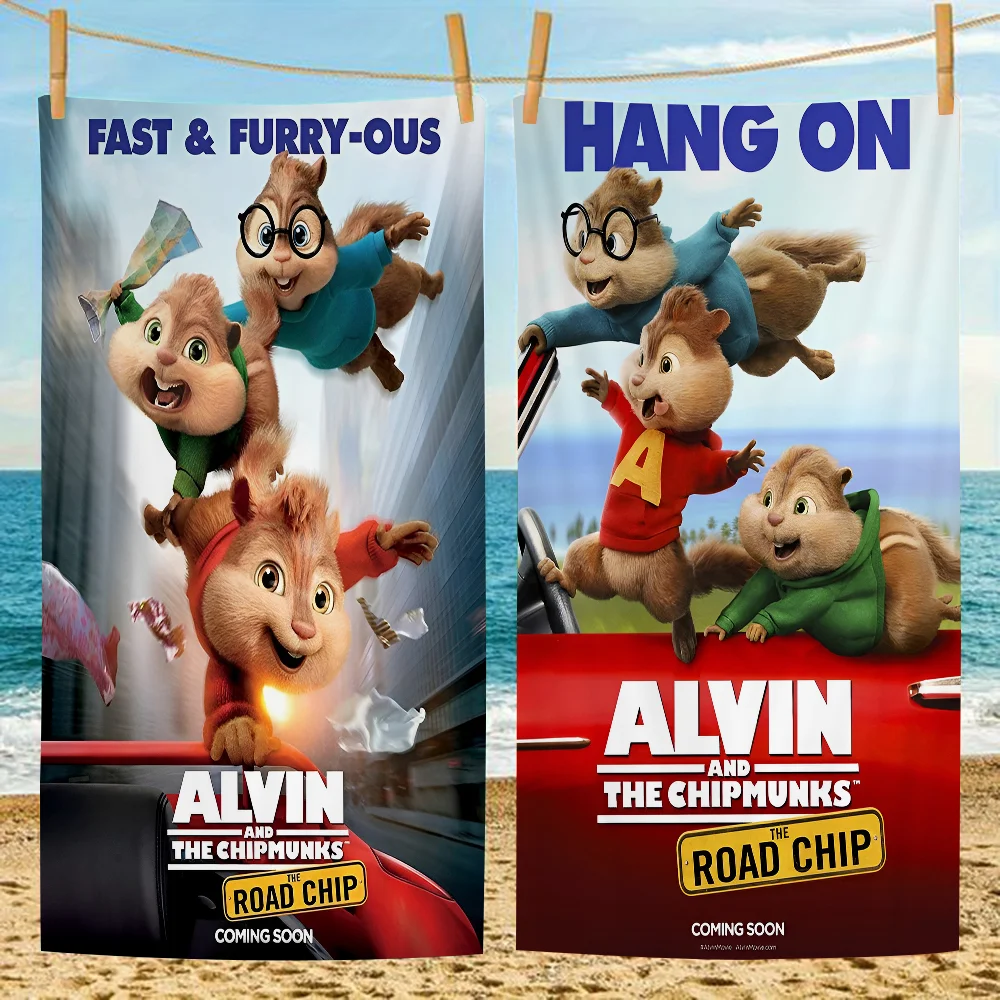 

A-Alvin And The C-Chipmunks Beach Towel Colorful Bath Towels For Girl Microfiber Quick Dry Custom Sand Beach Yoga Spa Gym Pool