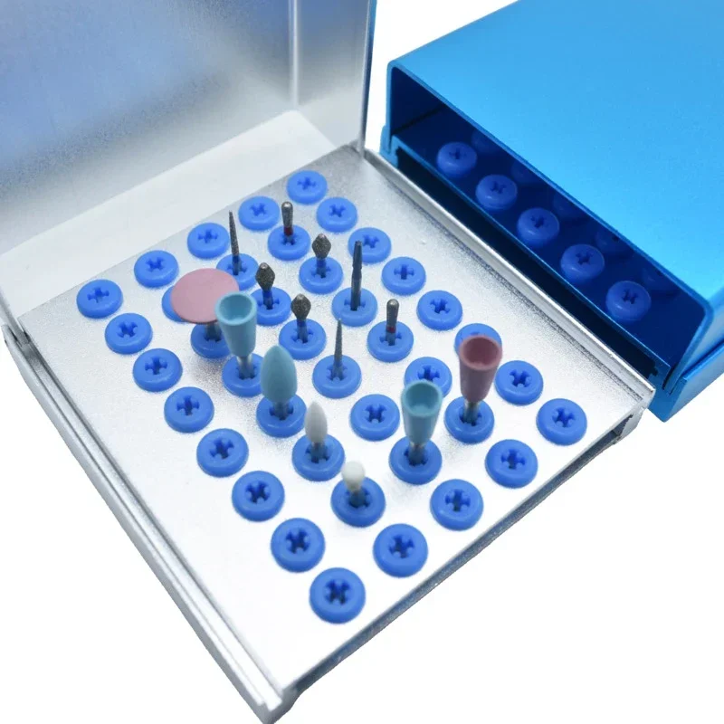 

5Pcs High quality Dental 40 Holes Burs Metal Holder Cleaning Stand Autoclave Sterilizer For High/Low Speed Dental Burs