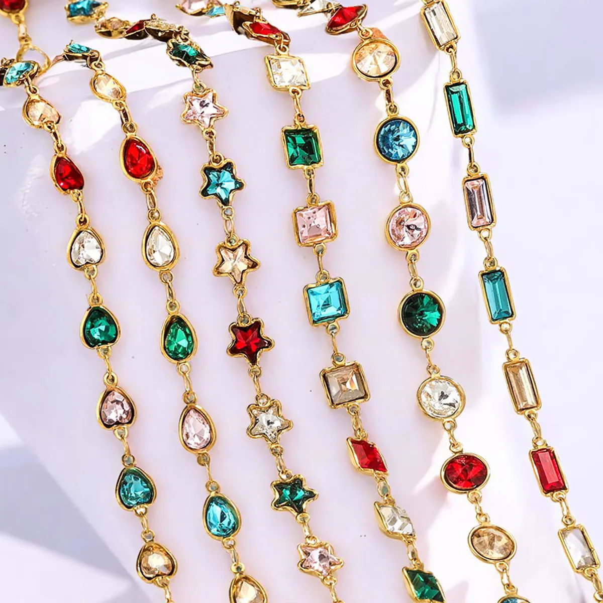 

1 метр кристалл из нержавеющей стали DIY цепочка аксессуары сердце позолоченное для изготовления браслетов ожерелья ювелирные материалы оптом