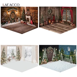 Winter Christmas Photographic Backdrops Set of 3pcs Pictures Child Party Indoor Portrait Photocall Background Xmas Tree Decor