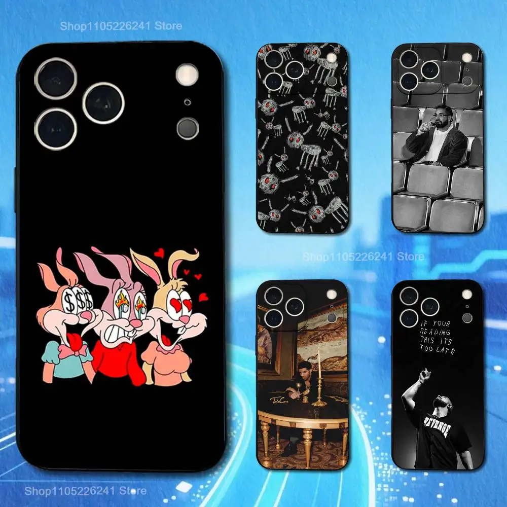 هاتف مغني الراب D-Drakes لهاتف iPhone 13,12,15,14,11,16,17,Plus,Pro Max,XS,X,XR,SE,Mini,8,7,Soft Silicone Black #1