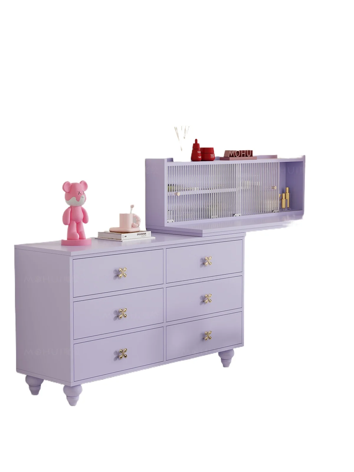 

Purple dresser, dopamine furniture, computer desk, French corner, I-shaped desk, chest of drawers, integrated desk