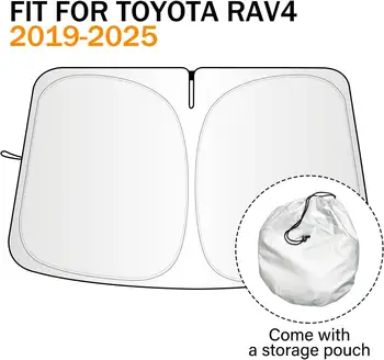 Sluneční clona na čelní sklo pro Toyota RAV4 2019-2024 2025 SUV Crossover, LE XLE Premium Limited XSE Hybrid Adventure, přední okno vozu 10 nejlepší prodej Sluneční clona u Toyoty RAV4 - №1