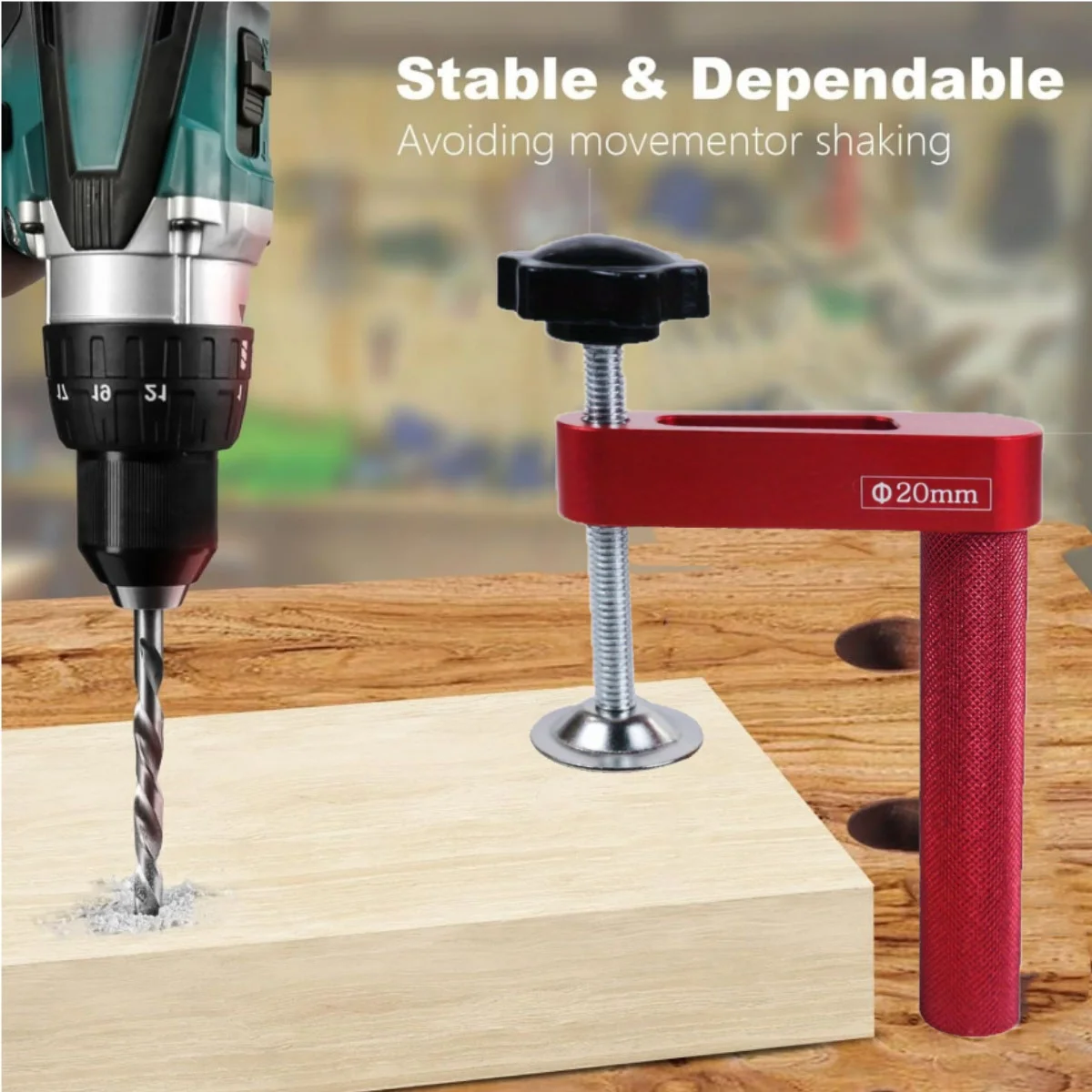 2Pcs Aluminum Alloy Bench Dog Clamp 3/4 Inch 19mm 20mm Dog Hole Hold Down Clamp Woodworking Desktop Fixed Stop Clip