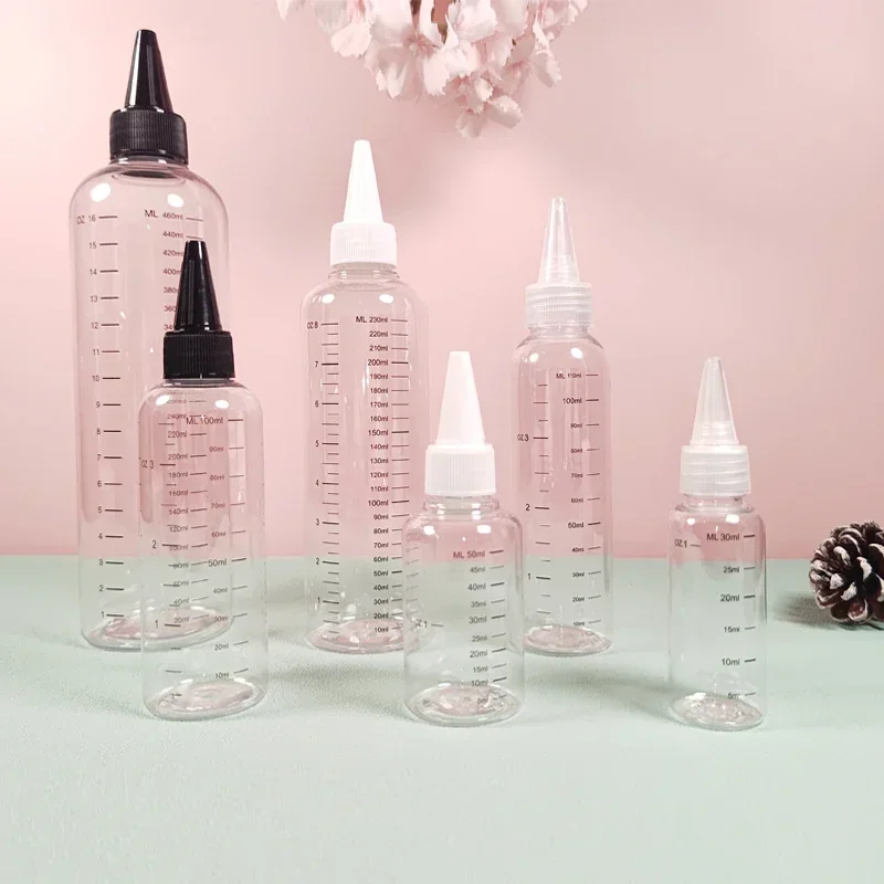 1Pcs 30/60/100/120/250/500ml Empty Squeezable PET Plastic Ink Bottles With Screw-On Lids Refillable Liquid Oils Dropper Bottles