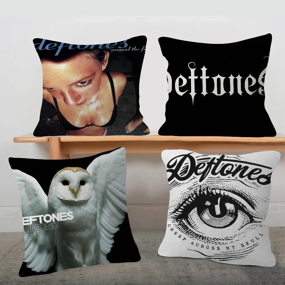 Rock Band Deftones Cute Cartoon L Game Cushion Cover Pillowcase Upholstery Sofa Throw Pillow Home Decor Pillowcas