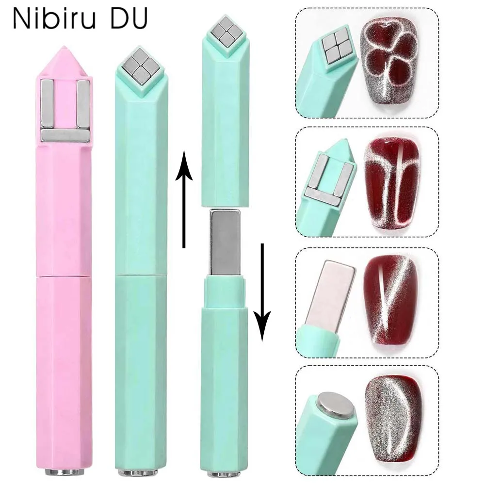 4-in-1 multifunktionale Nagelkunst-Magnetwerkzeuge für Cat-Eye-Effekt, magnetischer 3D-Gel-Maniküre-Nagellack mit vierblättrigem Kleeblattmuster
