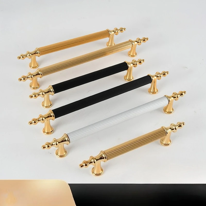 Home improvement drawer cabinet wardrobe double hole handle, wardrobe aluminum alloy long gold black