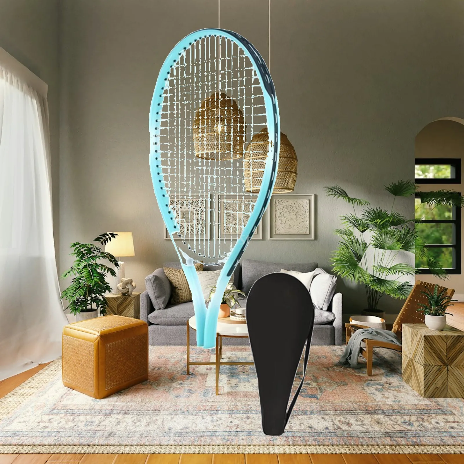 

Alloy Tennis Racquet Pre Strung Comfortable Wear Resistant Grip Premium Practice Equipment for Men Women