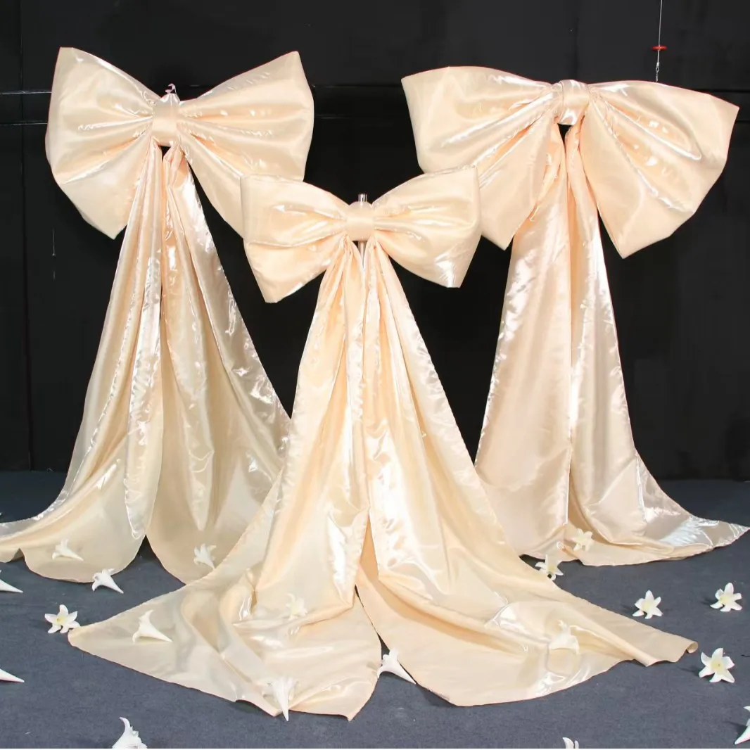 Source Factory Fabric Bow Decoration Manufacturer Wholesale Wedding Banquet Free Hotel Ribbon Decoration