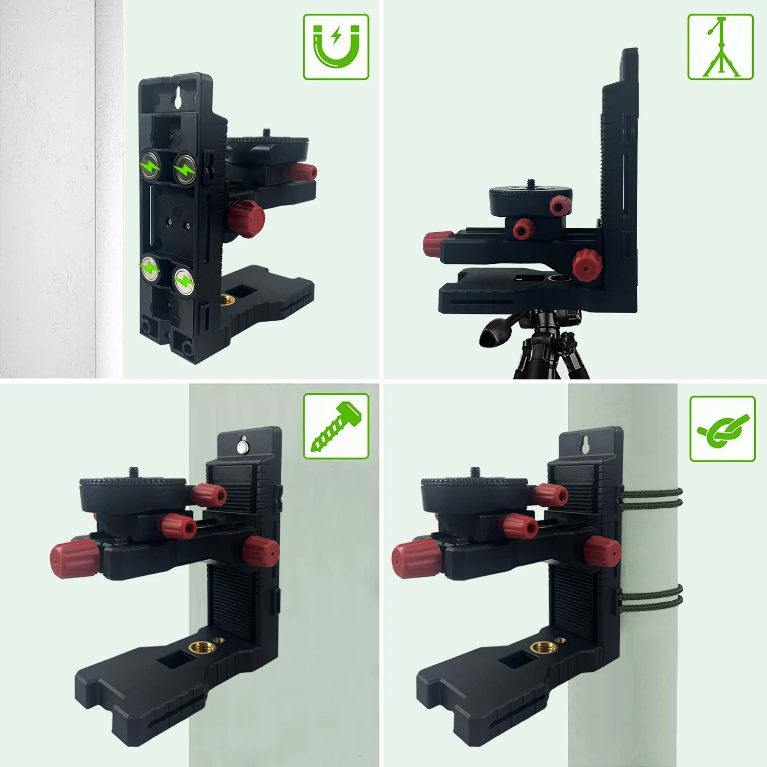 Heipoe DJ1000 Fine-tuning Bracket Laser Level Adapter Multifunctional Magnetic Pivoting Base with Adjustable Clip