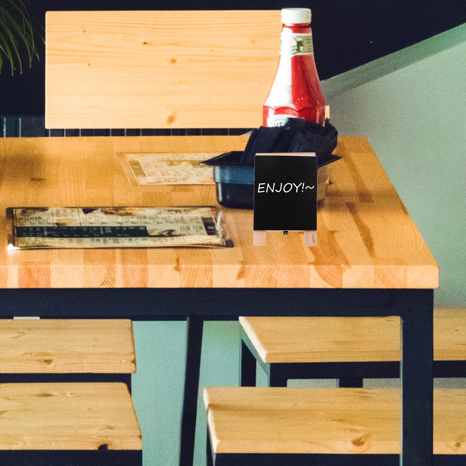 1 قطعة سبورة خشبية صغيرة مزدوجة الجوانب تسجيل الدائمة نوع الطاولة السبورة للرسائل رسم حفل زفاف مكتب المنزل #1